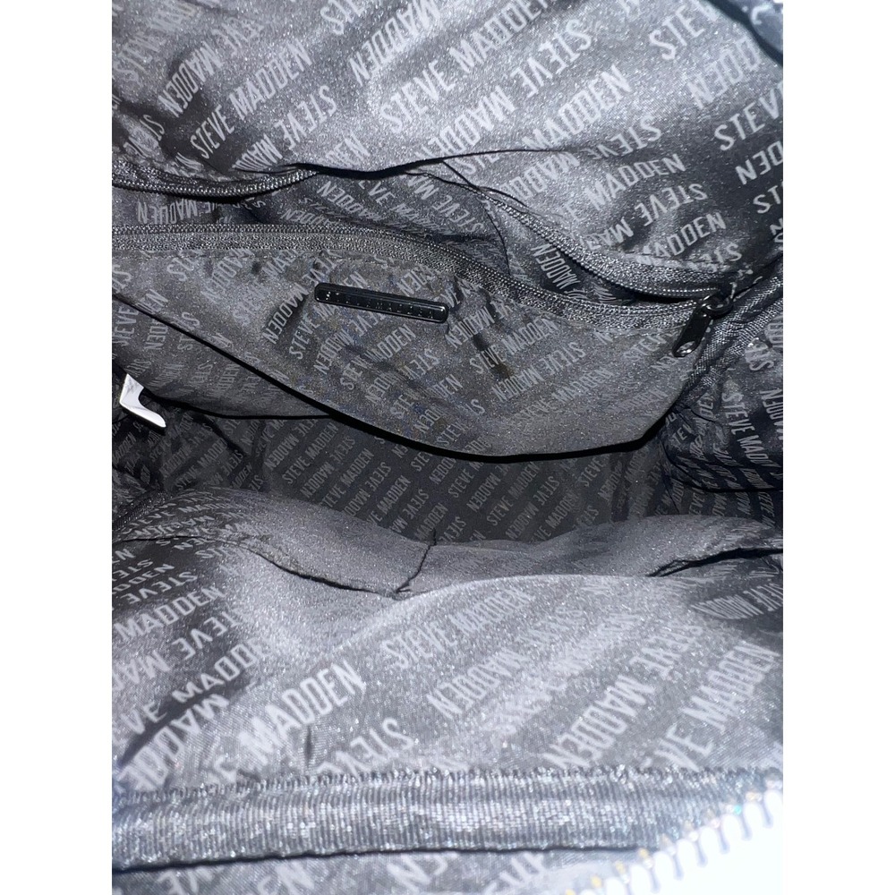 Steve‎ Madden Backpack Purse Embossed Logo White Adjustable Straps - Picture 9 of 9